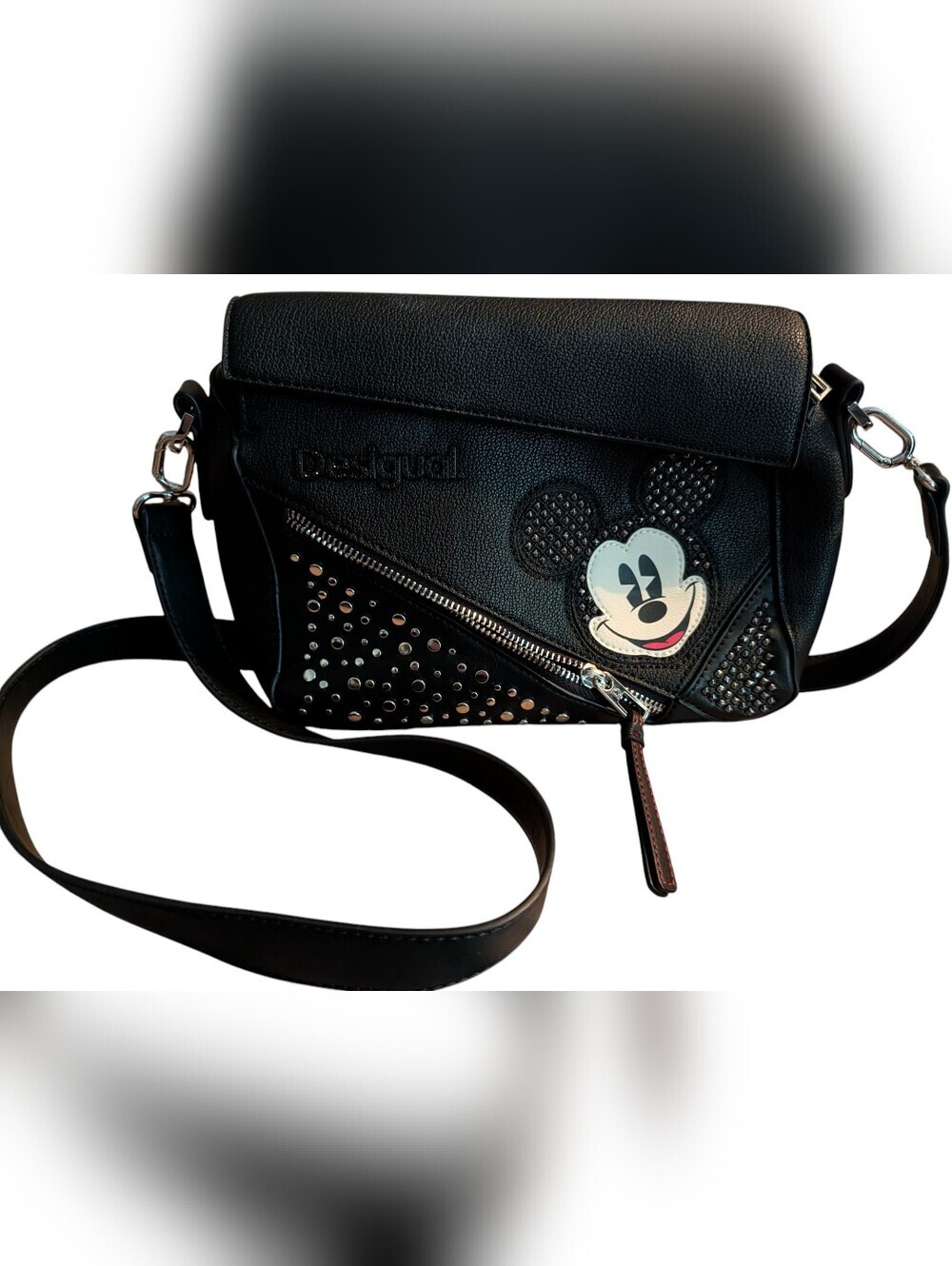 Desigual x Disney Mickey Mouse Black Studded Crossbody Bag